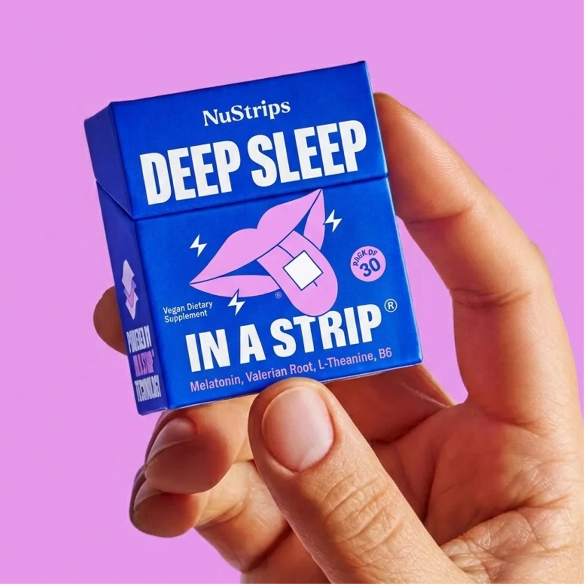 Dissolving melatonin sleep strips — NuStrips Sleep box